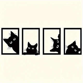 Black Cat Metal Wall Art Decoration Suit - Image 3